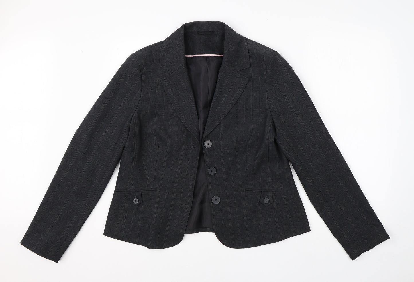 Evie Womens Grey  Polyester Jacket Suit Jacket Size 14