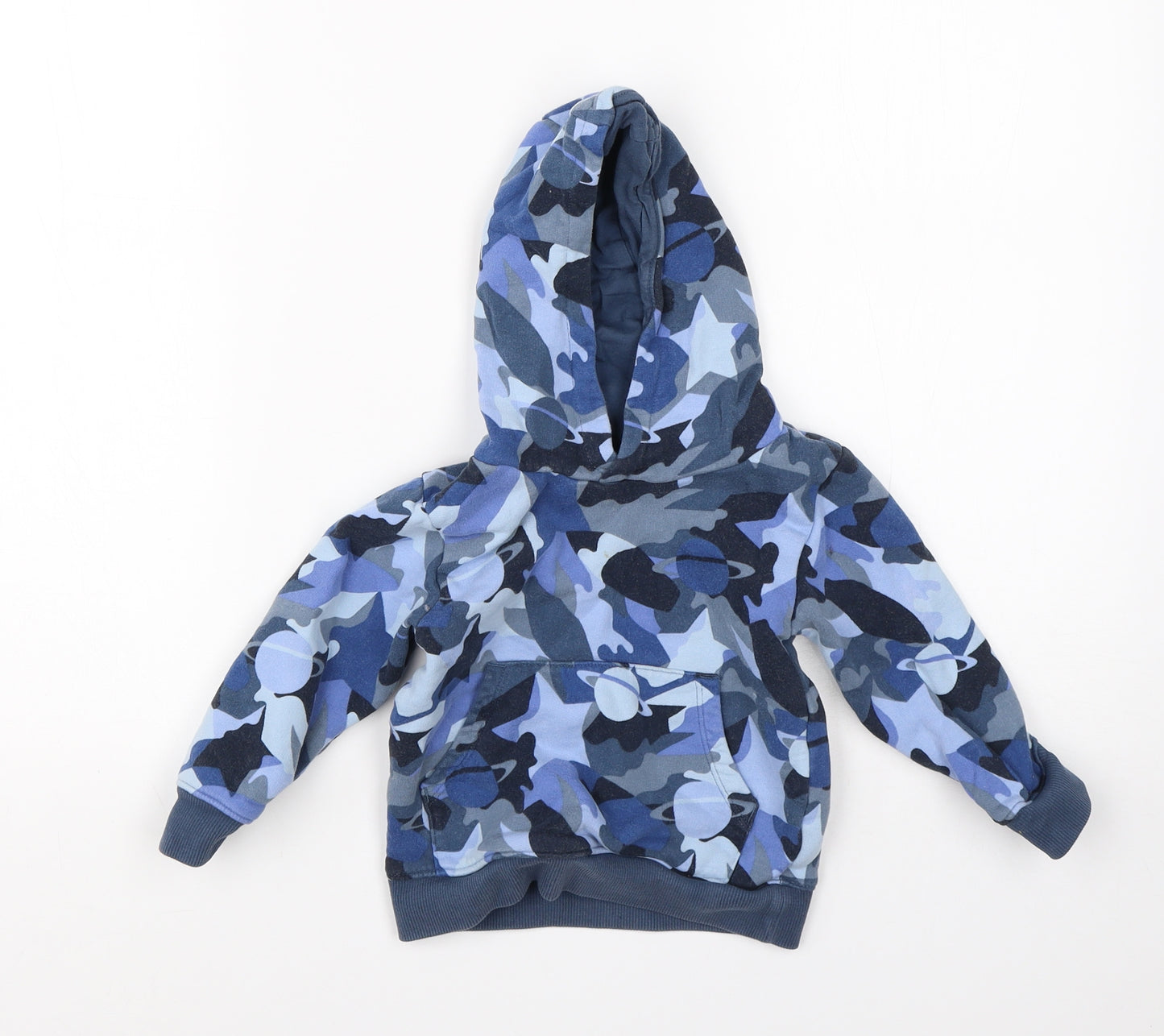 NEXT Boys Blue Camouflage Cotton Pullover Jumper Size 18-24 Months