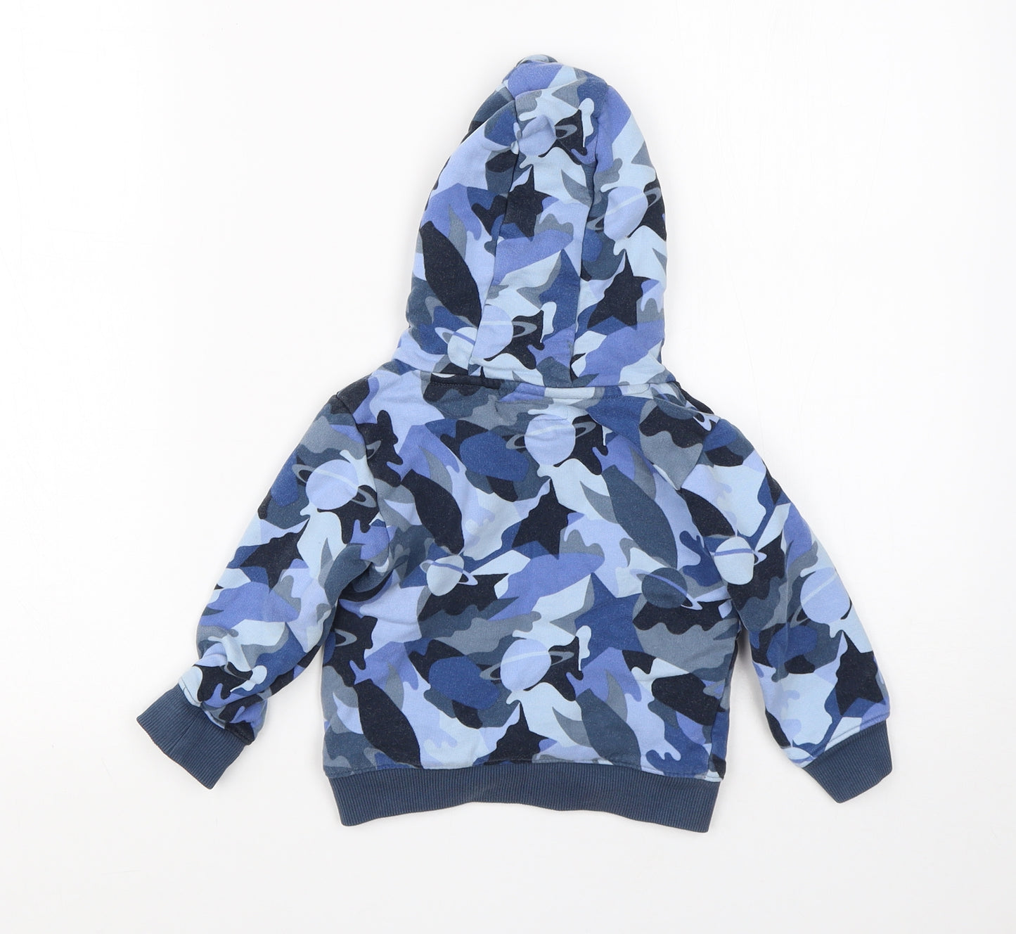 NEXT Boys Blue Camouflage Cotton Pullover Jumper Size 18-24 Months