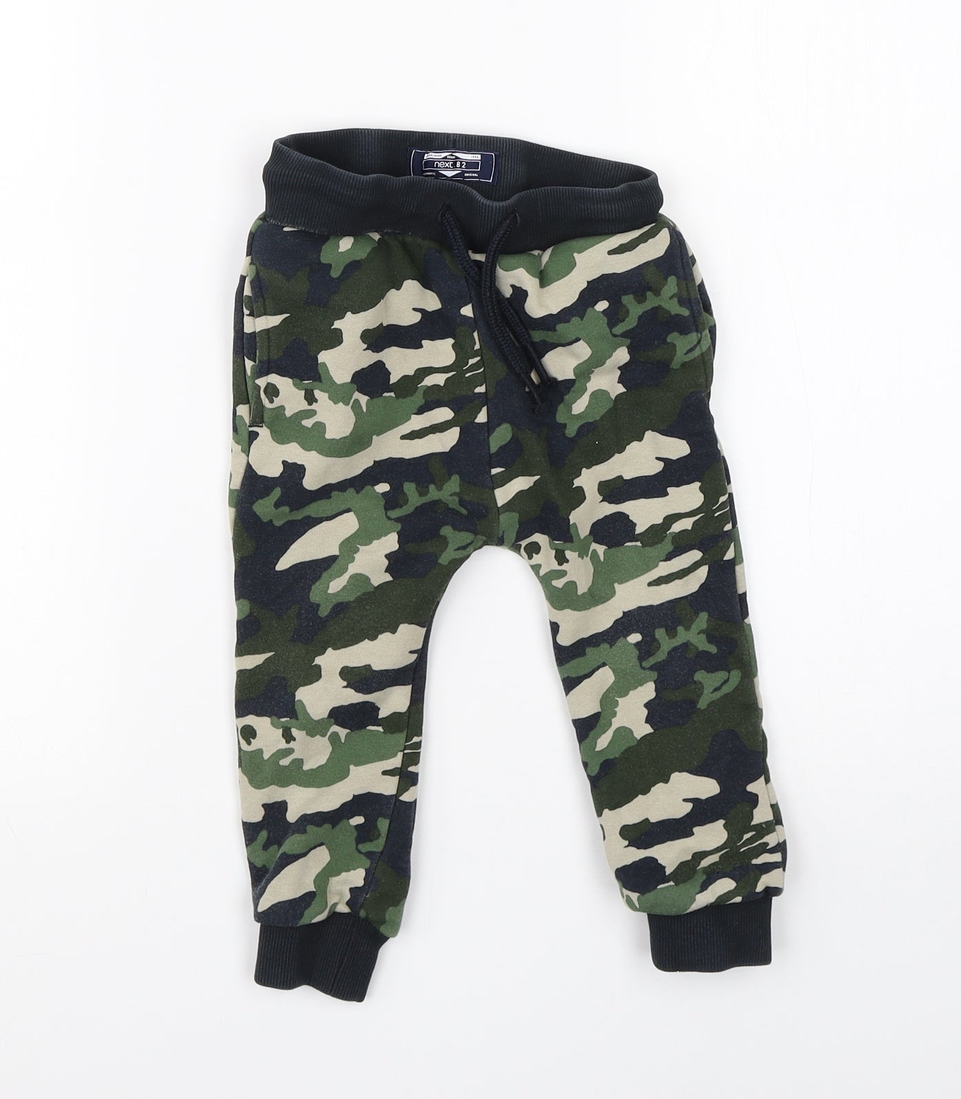 NEXT Boys Green Camouflage Cotton Sweatpants Trousers Size 18-24 Months