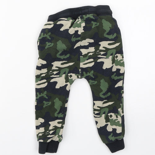 NEXT Boys Green Camouflage Cotton Sweatpants Trousers Size 18-24 Months
