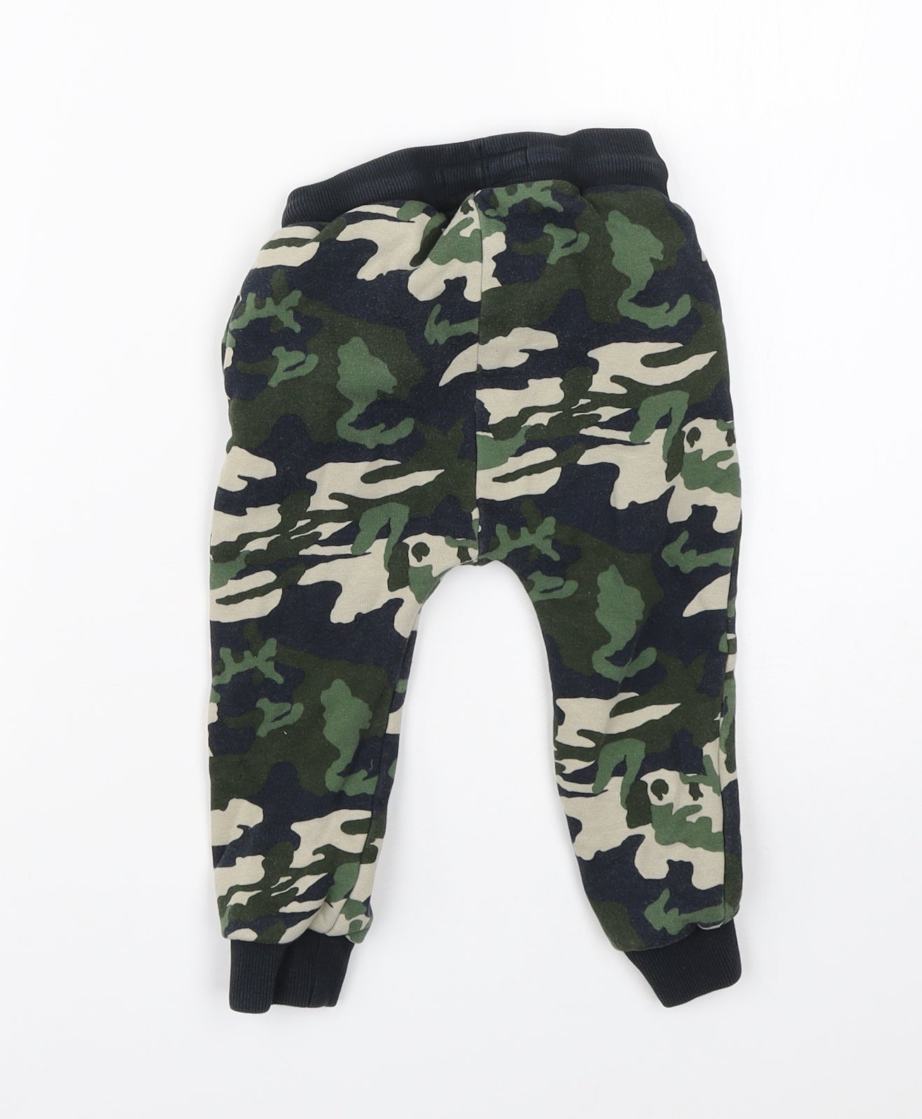 NEXT Boys Green Camouflage Cotton Sweatpants Trousers Size 18-24 Months