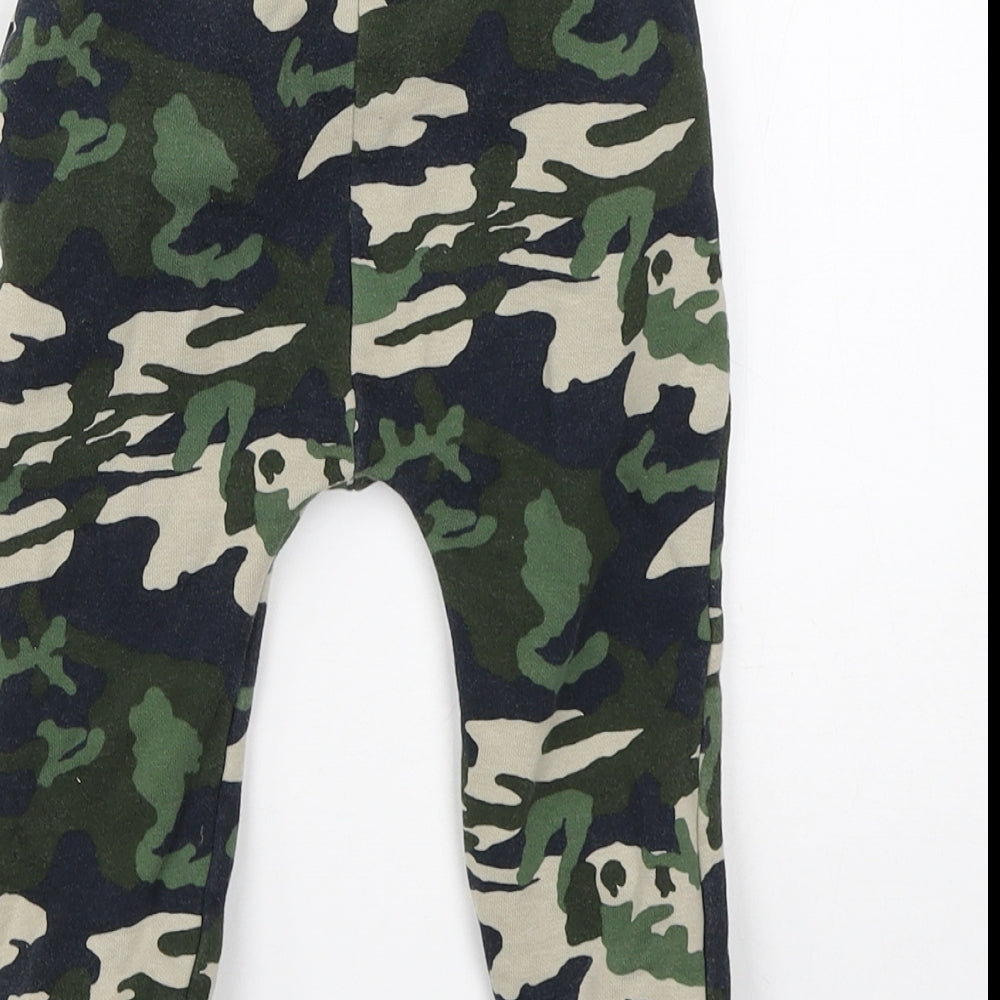NEXT Boys Green Camouflage Cotton Sweatpants Trousers Size 18-24 Months