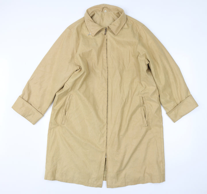 Danni Mac Womens Yellow   Overcoat Coat Size M  Zip