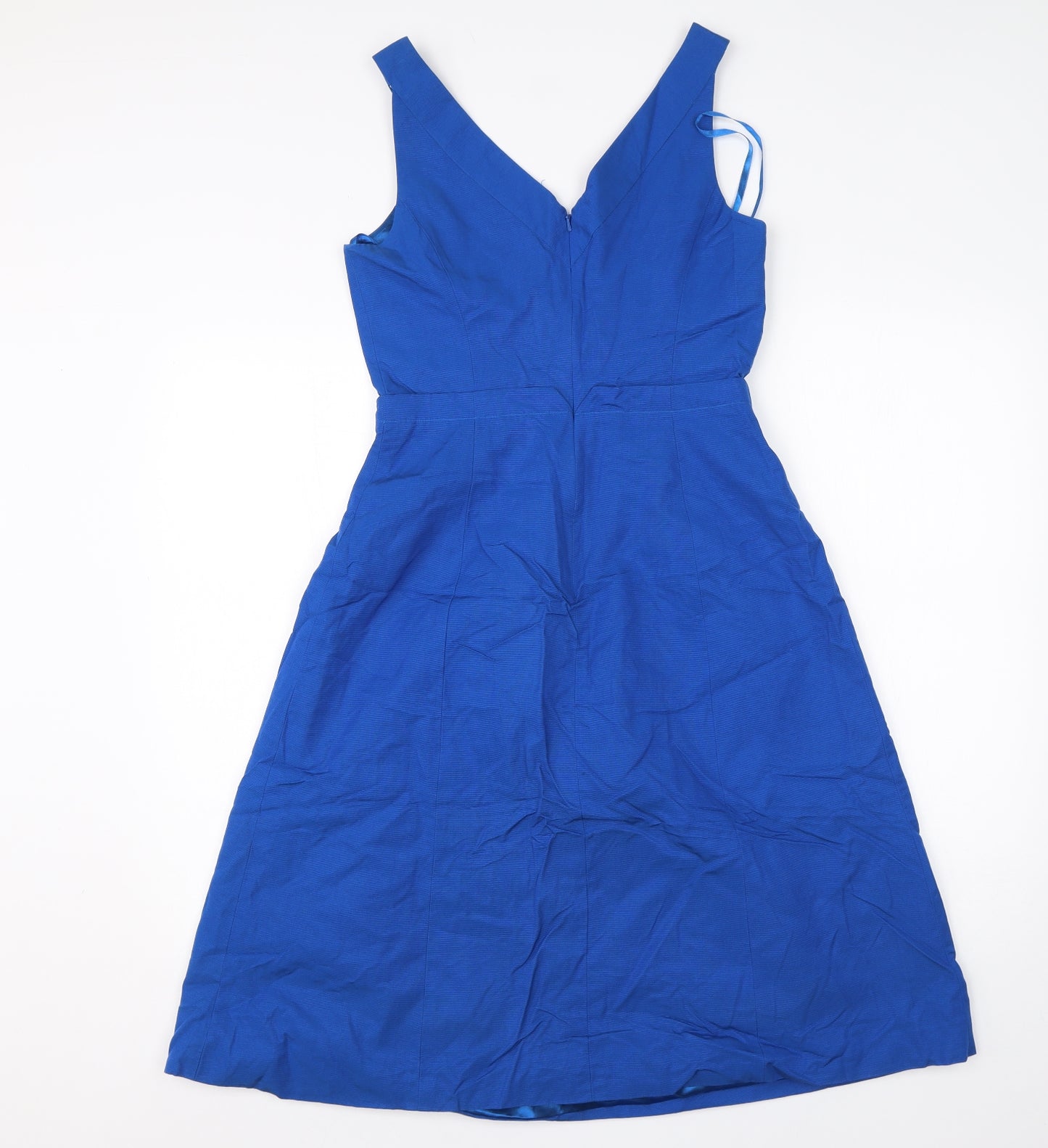 Monsoon Womens Blue  Cotton A-Line  Size 8  V-Neck