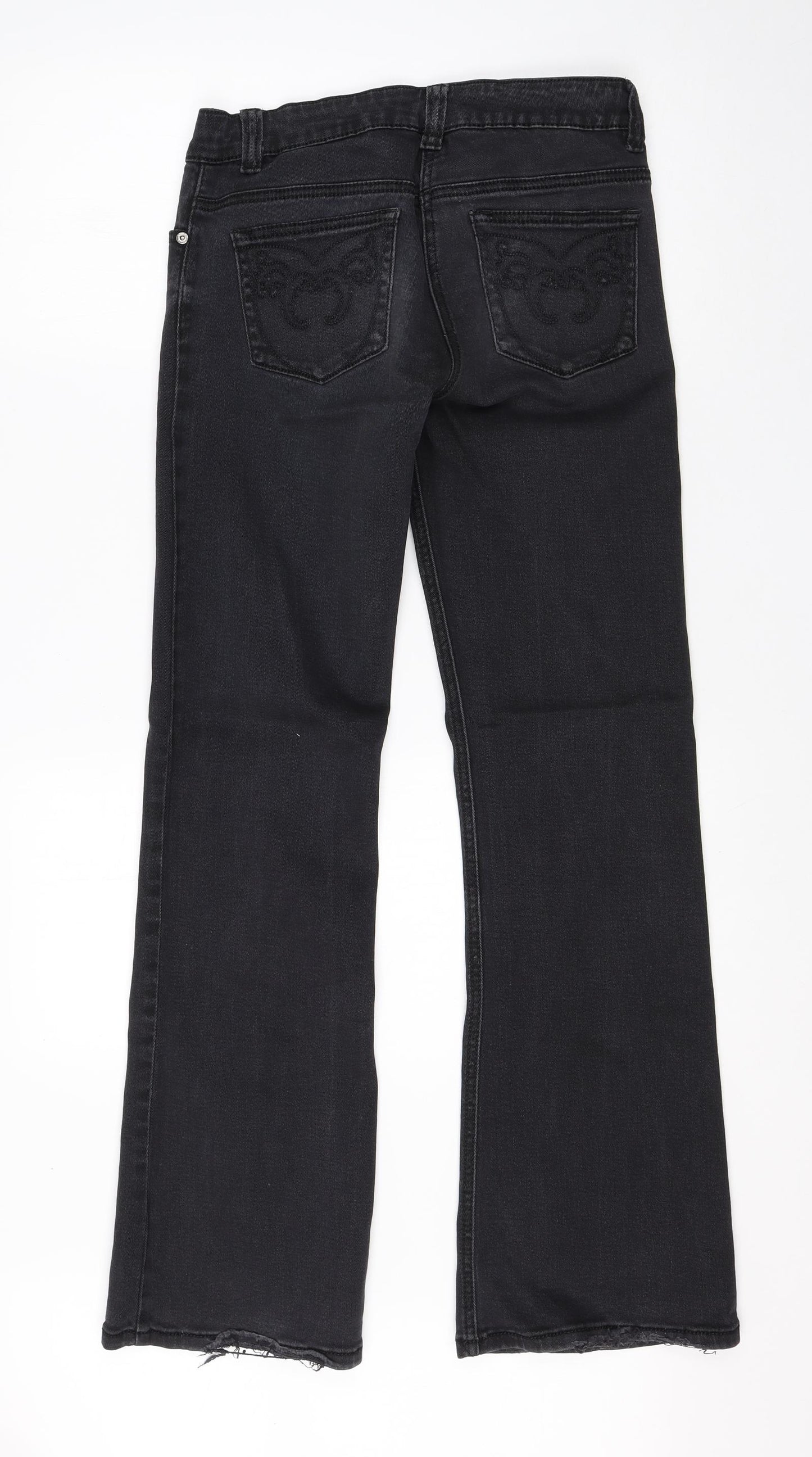 Dorothy Perkins Womens Black  Cotton Bootcut Jeans Size 10 L30 in Regular