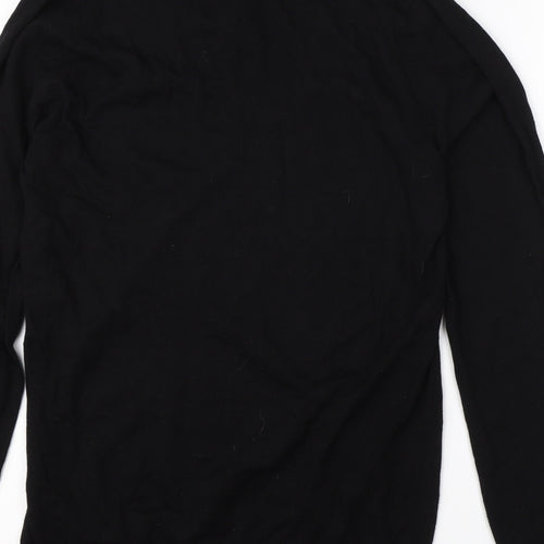 ASOS Mens Black Collared  Cotton Pullover Jumper Size L