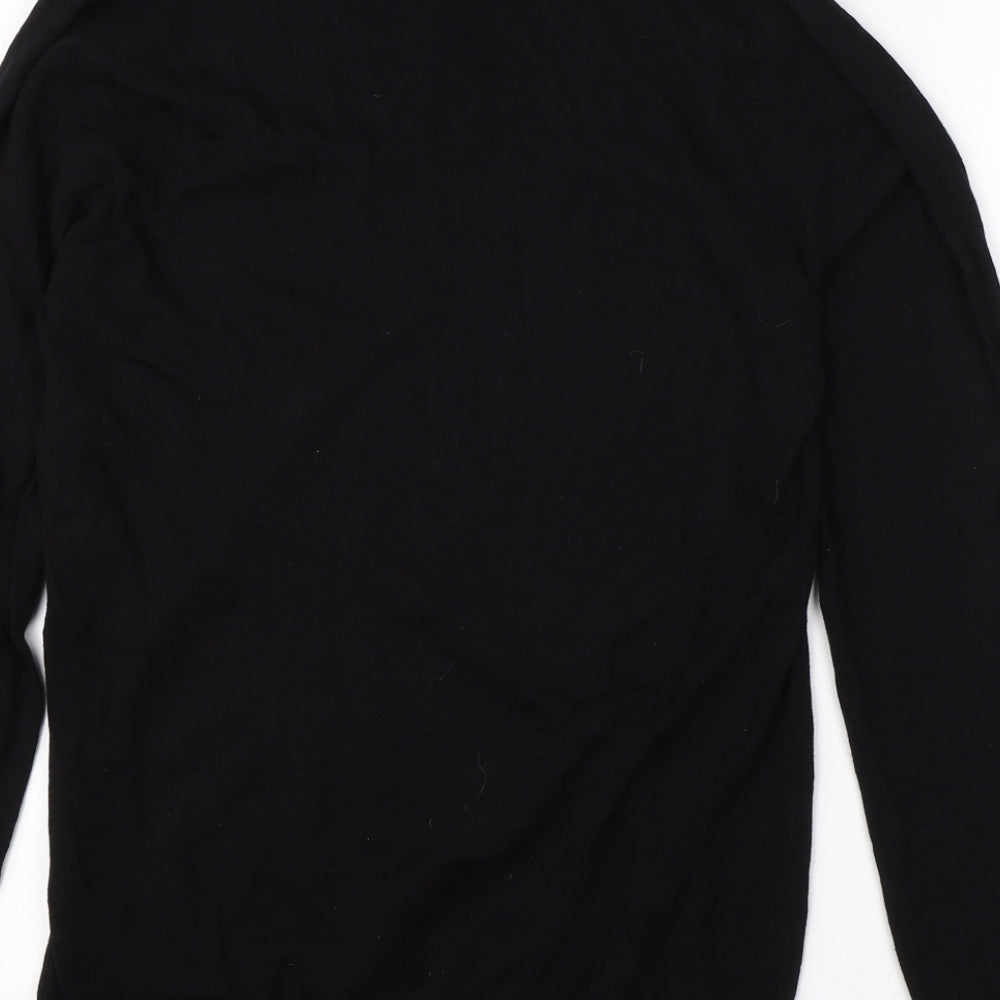 ASOS Mens Black Collared  Cotton Pullover Jumper Size L