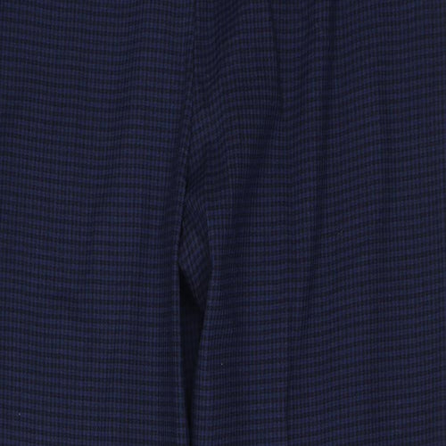 Isle Womens Blue Check Viscose Dress Pants Trousers Size 16 L27 in Regular