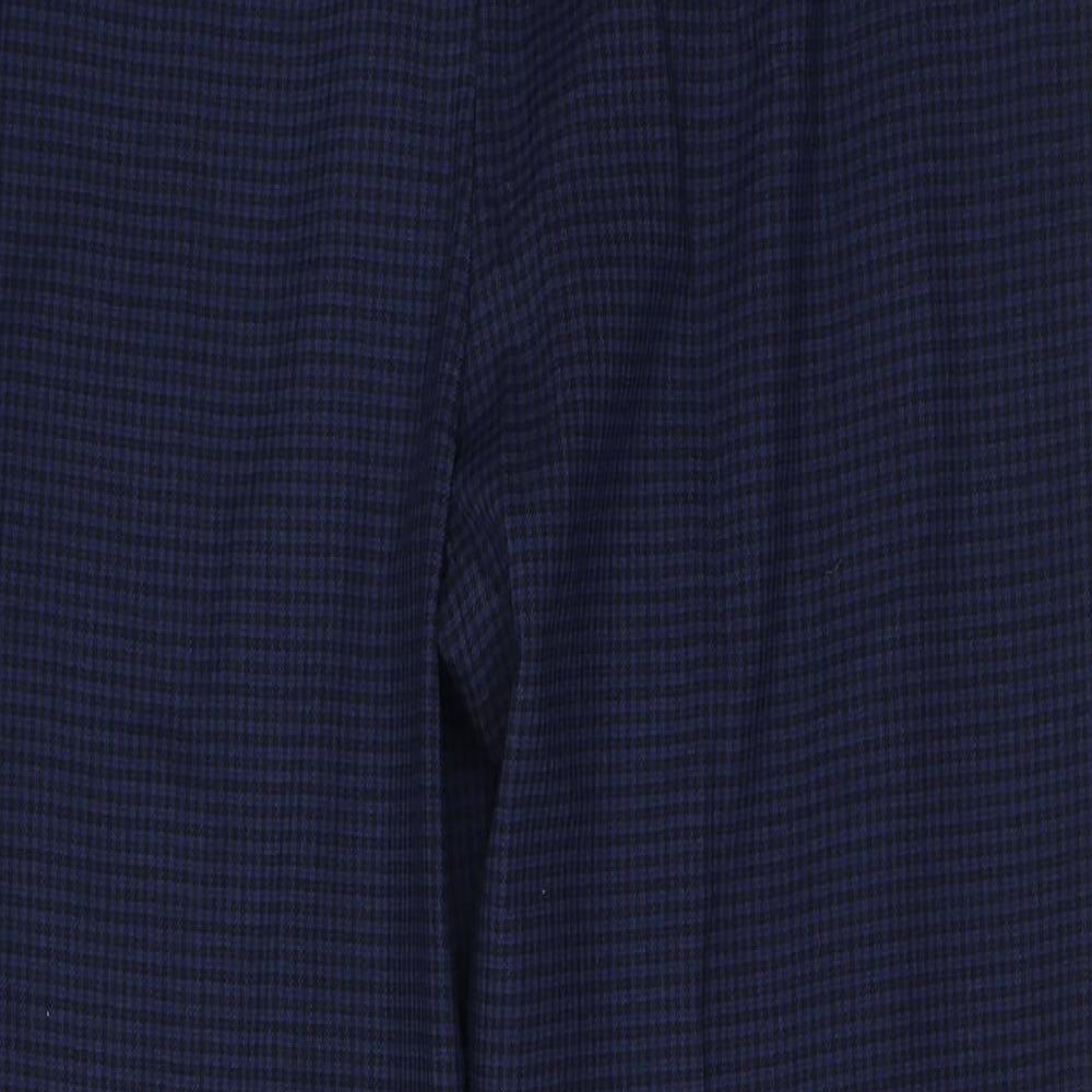 Isle Womens Blue Check Viscose Dress Pants Trousers Size 16 L27 in Regular
