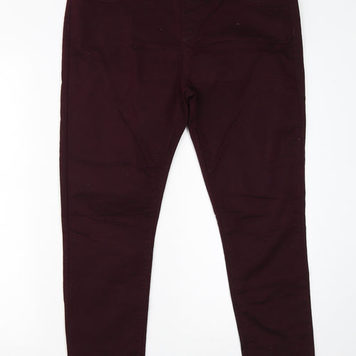 Dorothy Perkins Womens Purple  Cotton Jegging Jeans Size 14 L24 in Regular