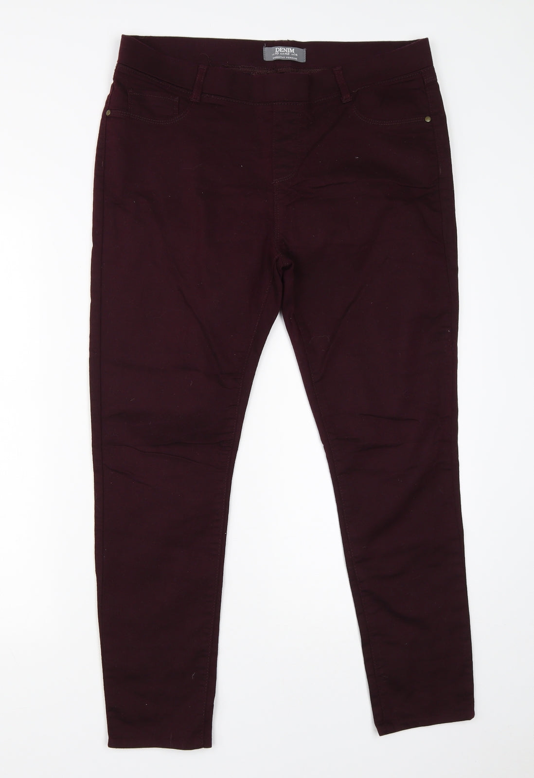 Dorothy Perkins Womens Purple  Cotton Jegging Jeans Size 14 L24 in Regular