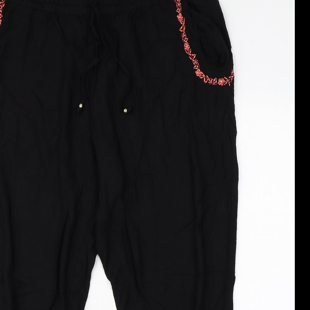 F&F Womens Black  Viscose Harem Trousers Size 20 L25 in Regular