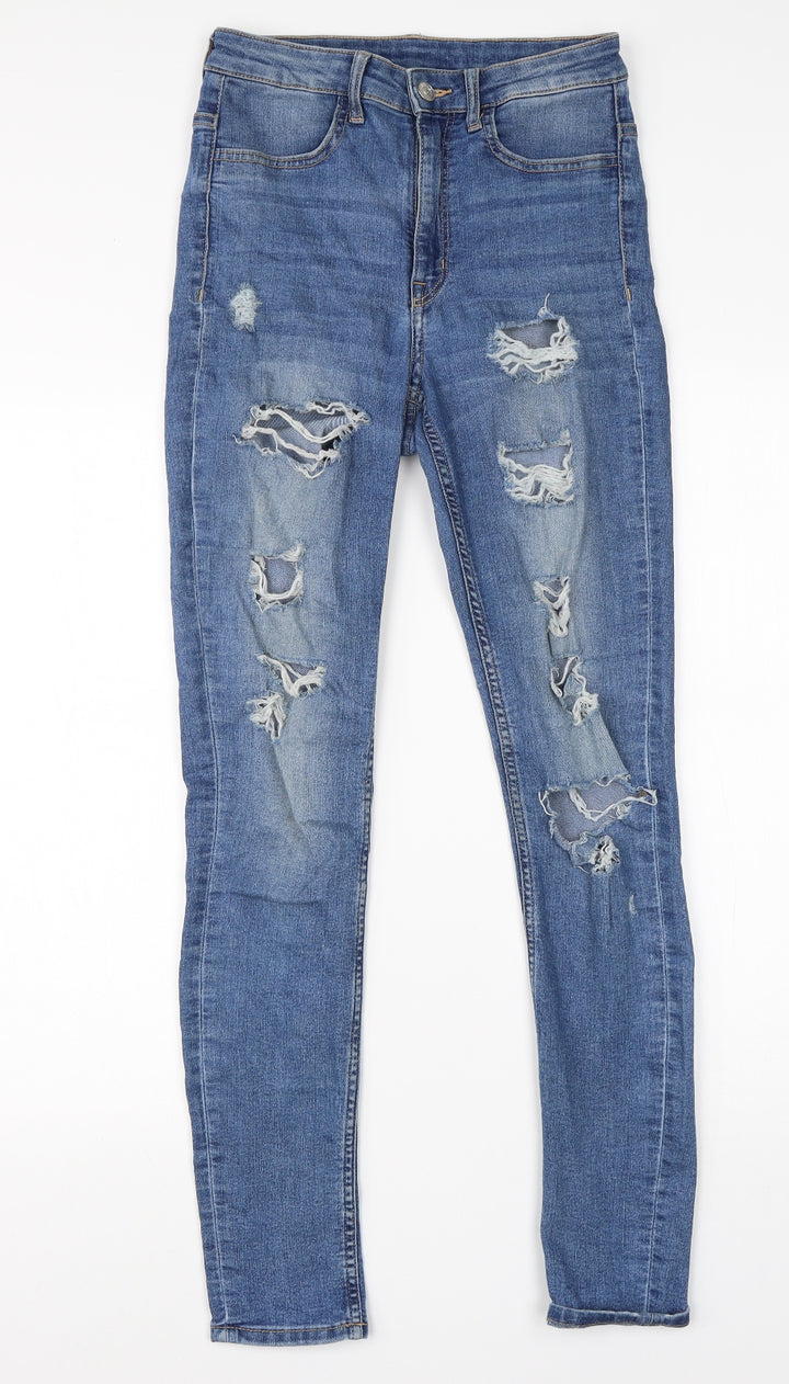 Divided Womens Blue Cotton Skinny Jeans Size 8 L28 in Regular