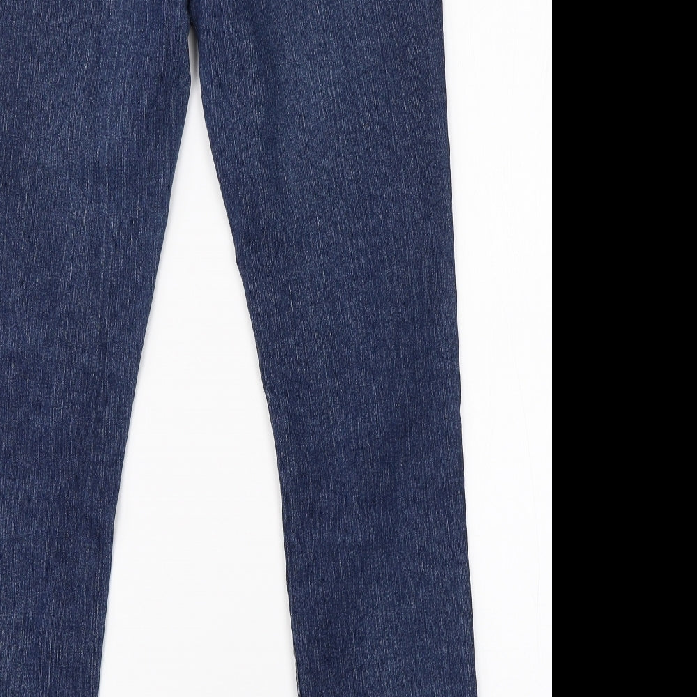 Preworn Womens Blue  Cotton Straight Jeans Size 12 L26 in Regular