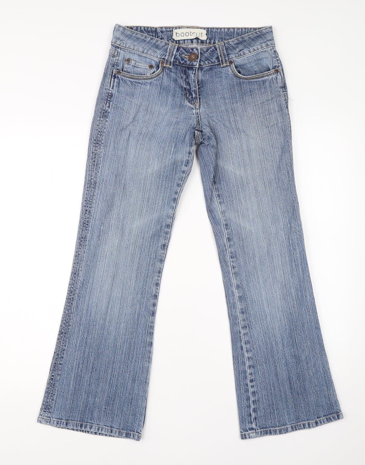 George Womens Blue  Cotton Bootcut Jeans Size 8 L26 in Regular