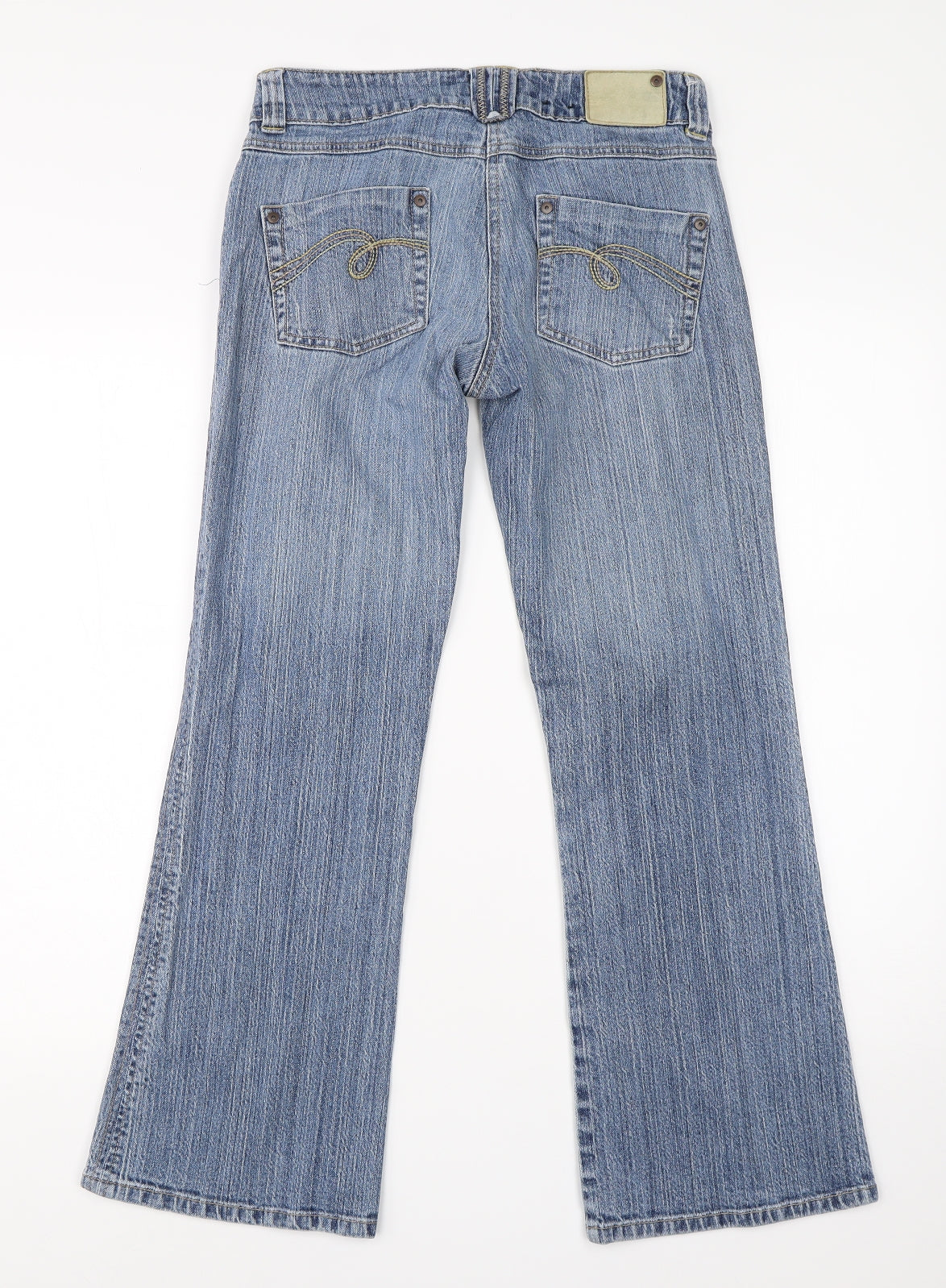 George Womens Blue  Cotton Bootcut Jeans Size 8 L26 in Regular