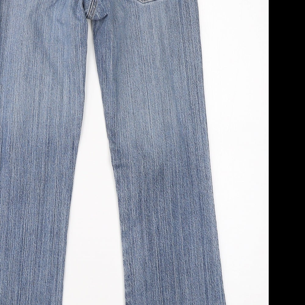 George Womens Blue  Cotton Bootcut Jeans Size 8 L26 in Regular