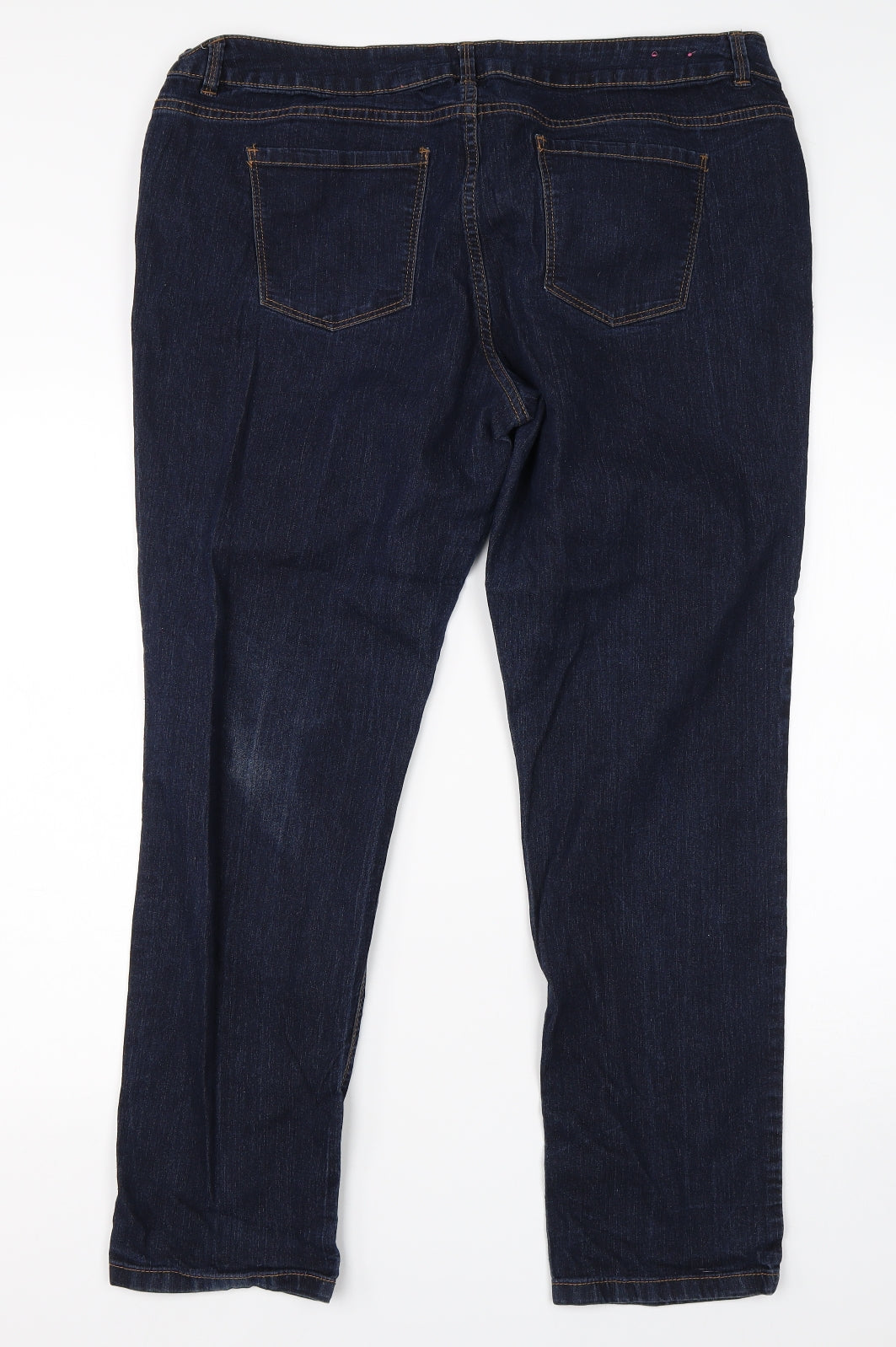 New Look Womens Blue  Cotton Straight Jeans Size 18 L28 in Regular