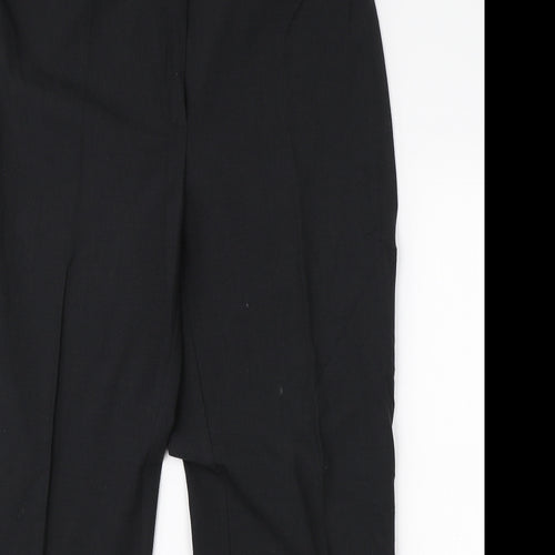 M&S Womens Black  Viscose Dress Pants Trousers Size 16 L26 in Regular