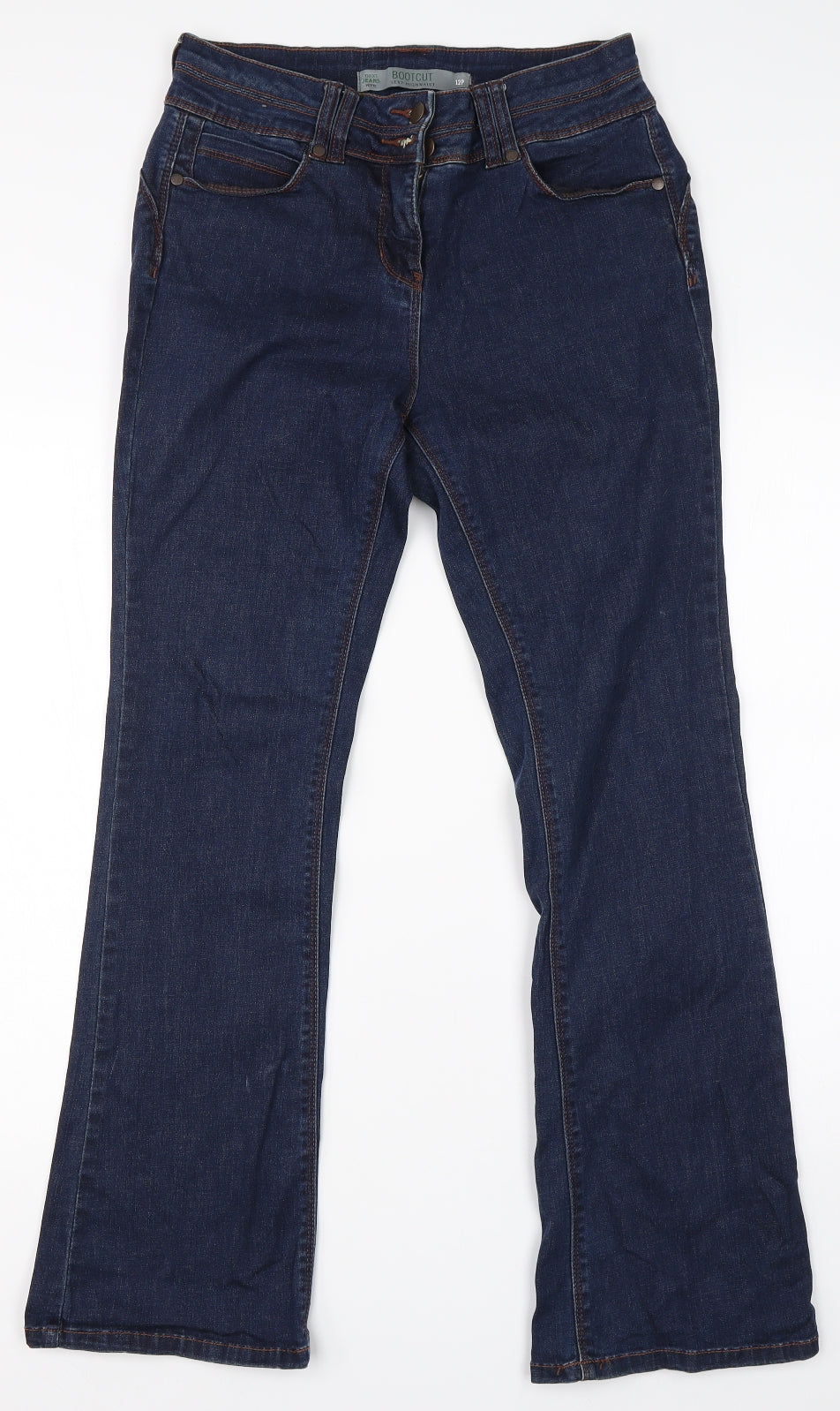 NEXT Womens Blue  Cotton Bootcut Jeans Size 12 L28 in Regular
