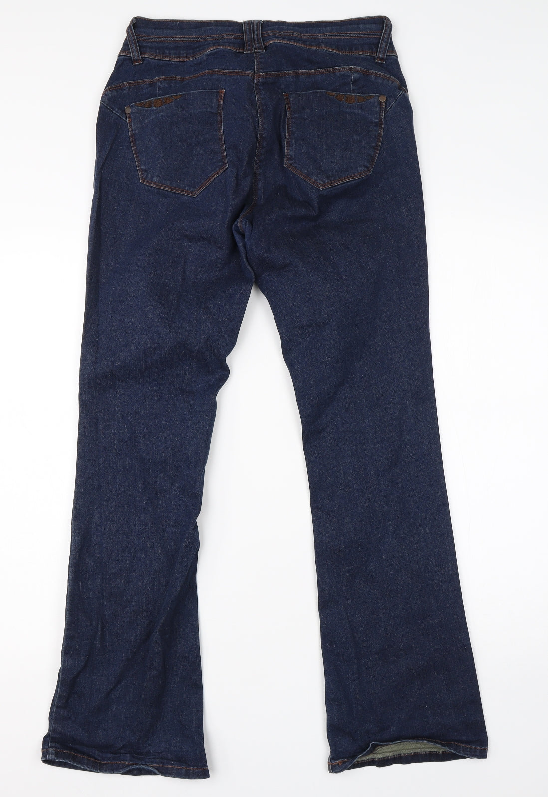 NEXT Womens Blue  Cotton Bootcut Jeans Size 12 L28 in Regular