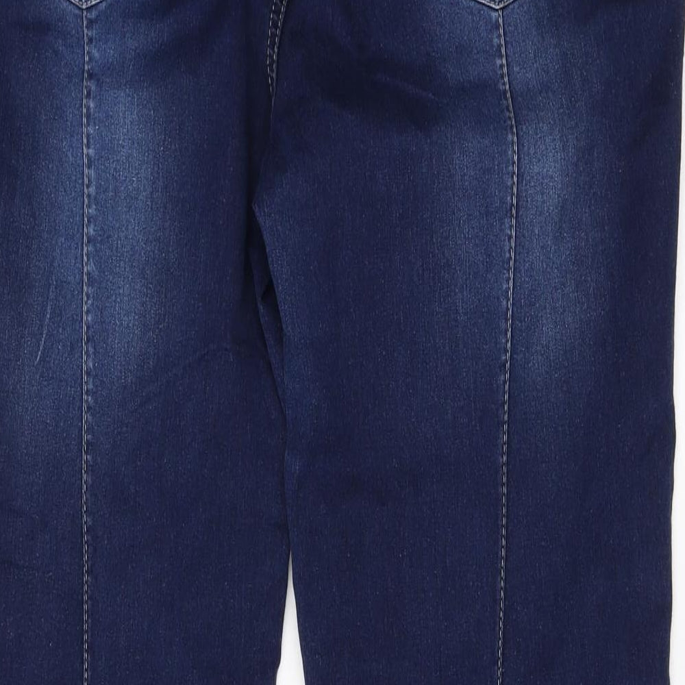 BPC Womens Blue  Cotton Wide-Leg Jeans Size 16 L28 in Regular