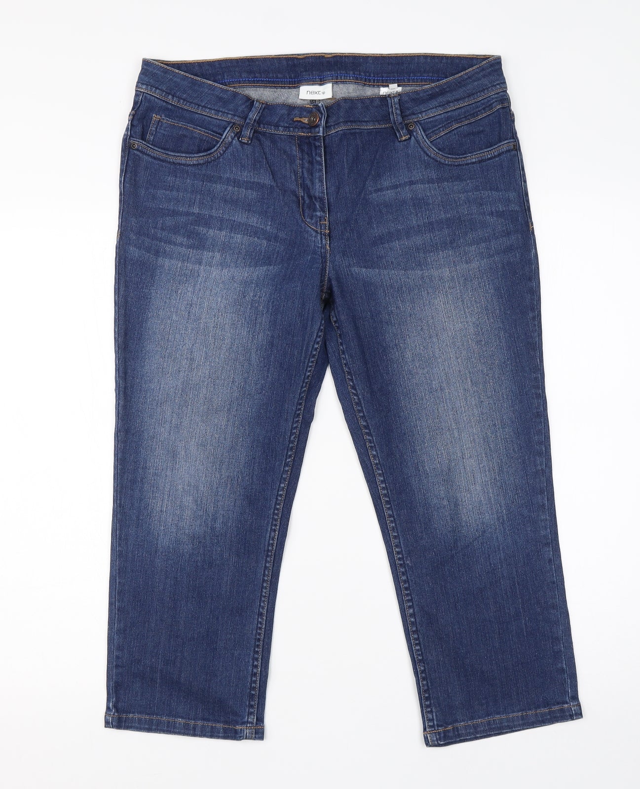 NEXT Womens Blue  Cotton Cropped Jeans Size 12 L20 in Regular