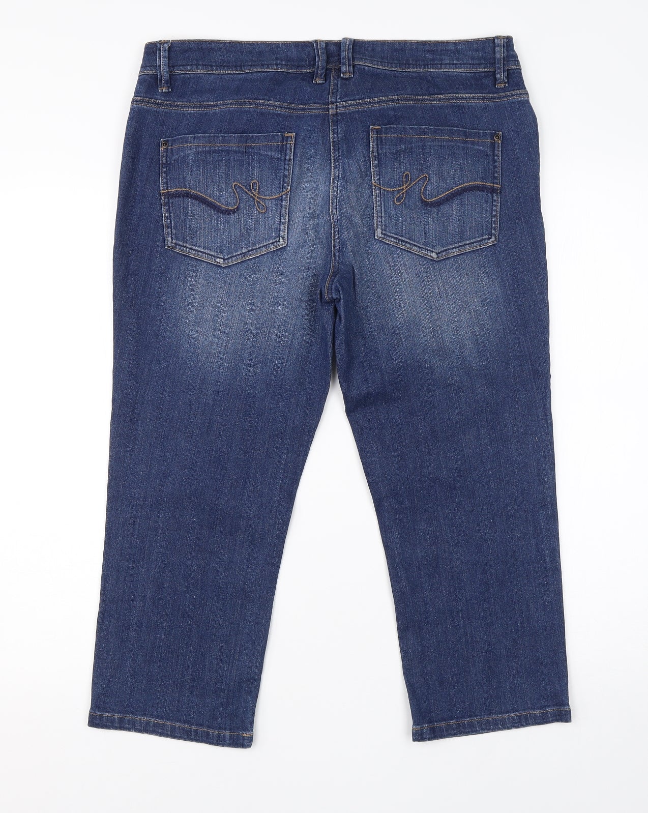 NEXT Womens Blue  Cotton Cropped Jeans Size 12 L20 in Regular