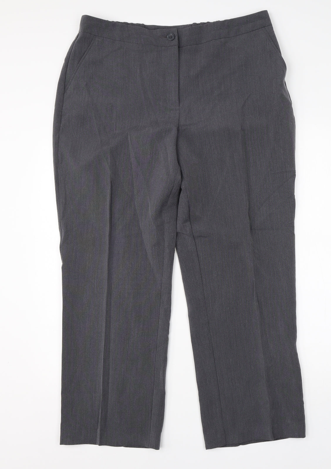 Debenhams Womens Grey  Viscose Dress Pants Trousers Size 16 L28 in Regular