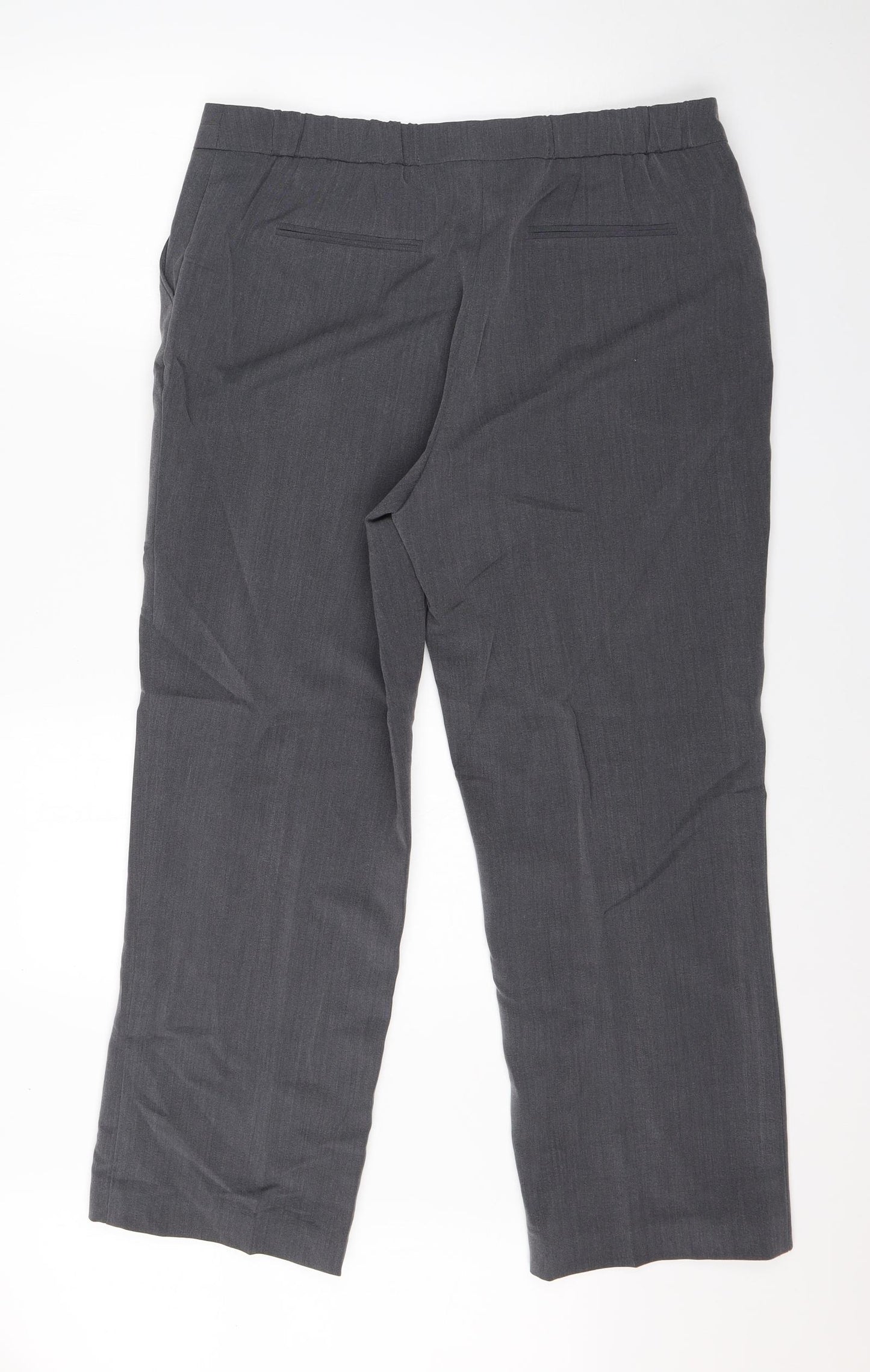 Debenhams Womens Grey  Viscose Dress Pants Trousers Size 16 L28 in Regular