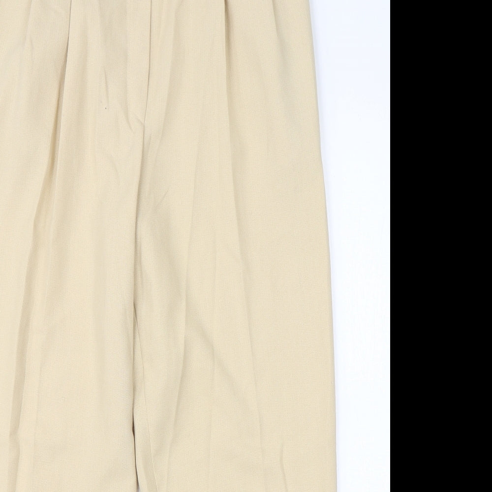 M&S Womens Beige  Viscose Dress Pants Trousers Size 14 L24 in Regular