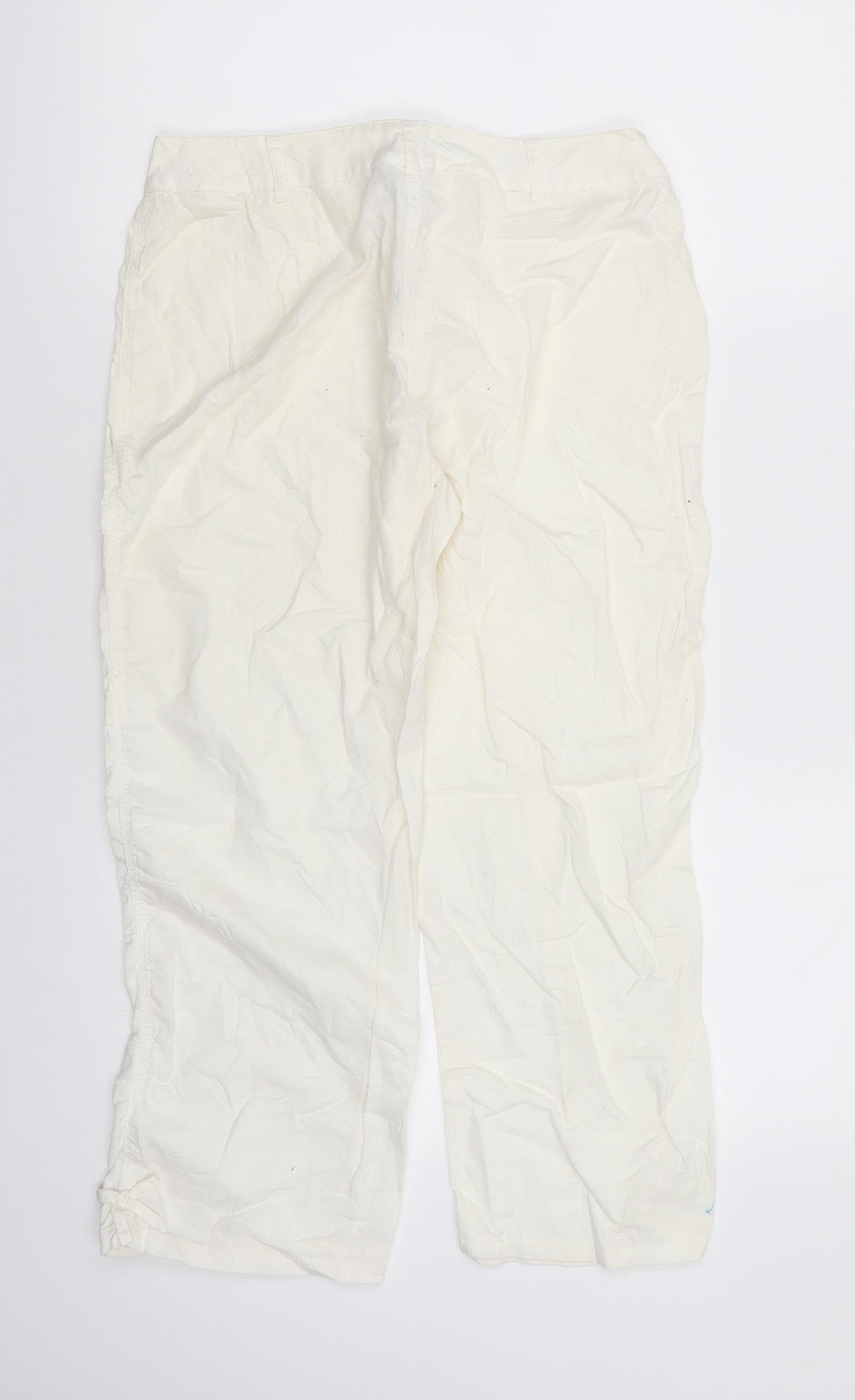 NEXT Girls Ivory  Linen Dress Pants Trousers Size 14 Years  Regular  - Linen Look trousers Bows on ankle