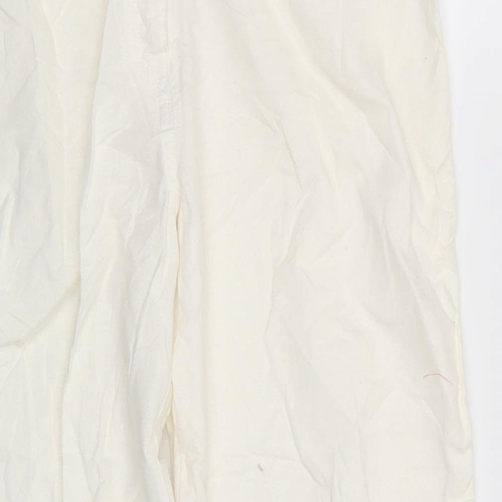 NEXT Girls Ivory  Linen Dress Pants Trousers Size 14 Years  Regular  - Linen Look trousers Bows on ankle