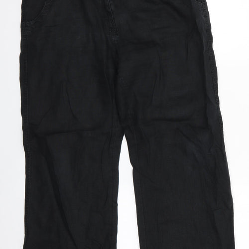 George Womens Black  Linen Trousers  Size 14 L27 in Regular  - Linen trousers