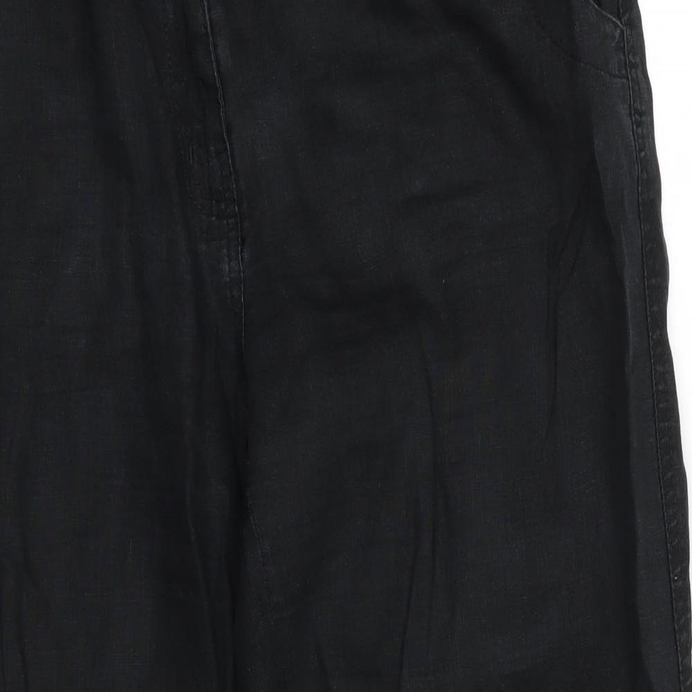 George Womens Black  Linen Trousers  Size 14 L27 in Regular  - Linen trousers