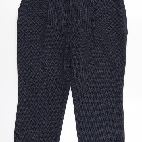 Dorothy Perkins Womens Blue Argyle/Diamond Polyester Cropped Trousers Size 8 L22.5 in Regular  - Back Elastication Tiny Diamond Print