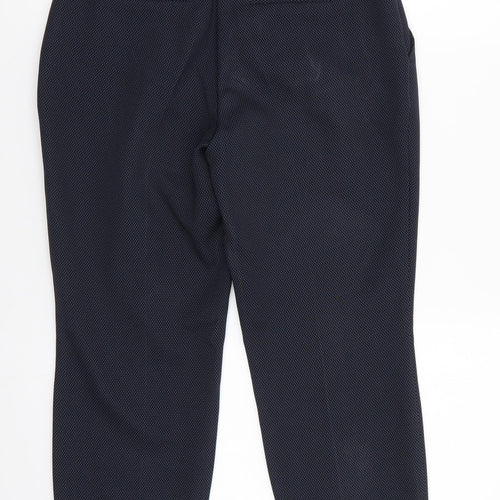 Dorothy Perkins Womens Blue Argyle/Diamond Polyester Cropped Trousers Size 8 L22.5 in Regular  - Back Elastication Tiny Diamond Print