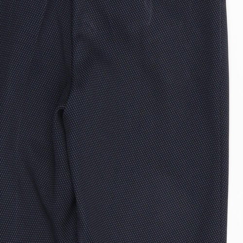 Dorothy Perkins Womens Blue Argyle/Diamond Polyester Cropped Trousers Size 8 L22.5 in Regular  - Back Elastication Tiny Diamond Print