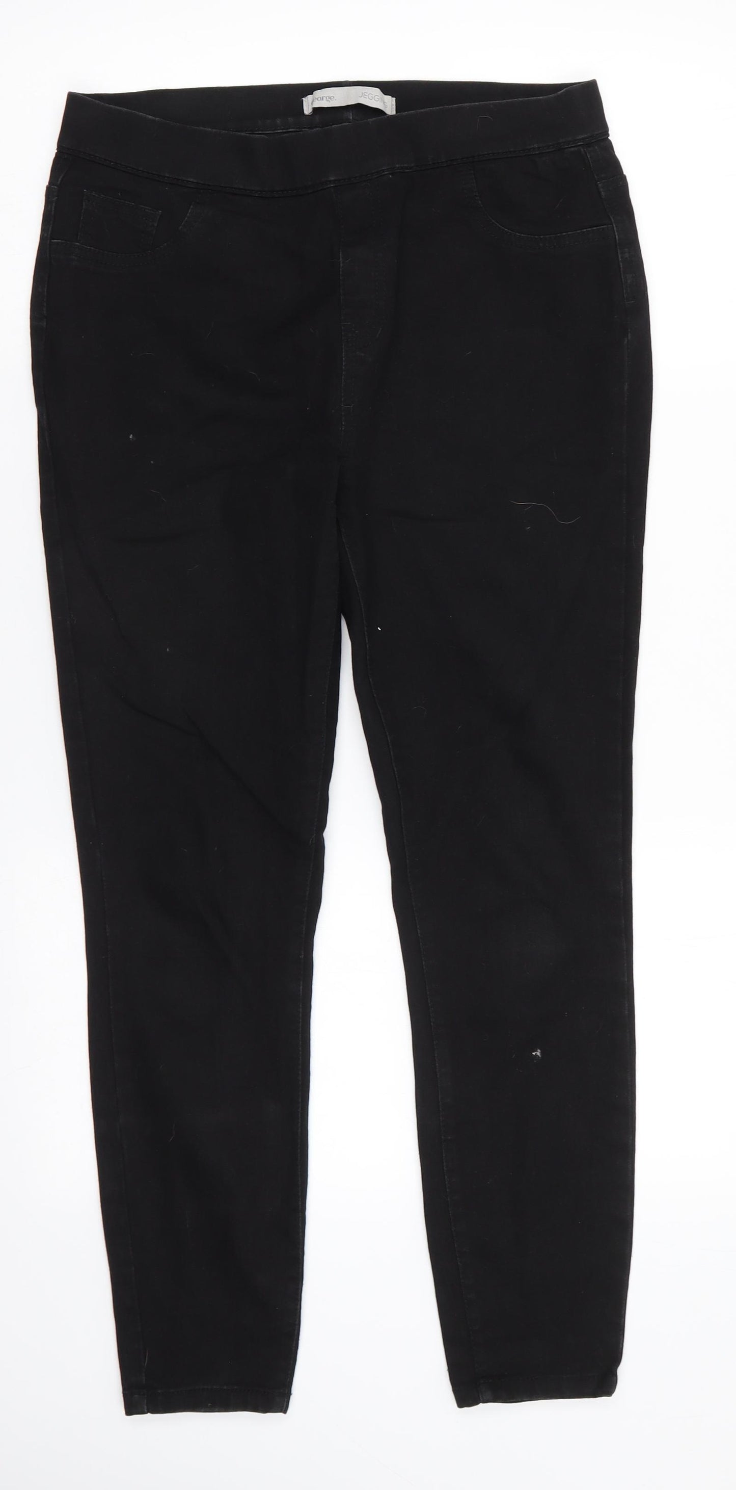George Womens Black  Cotton Jegging Jeans Size 12 L27 in Regular