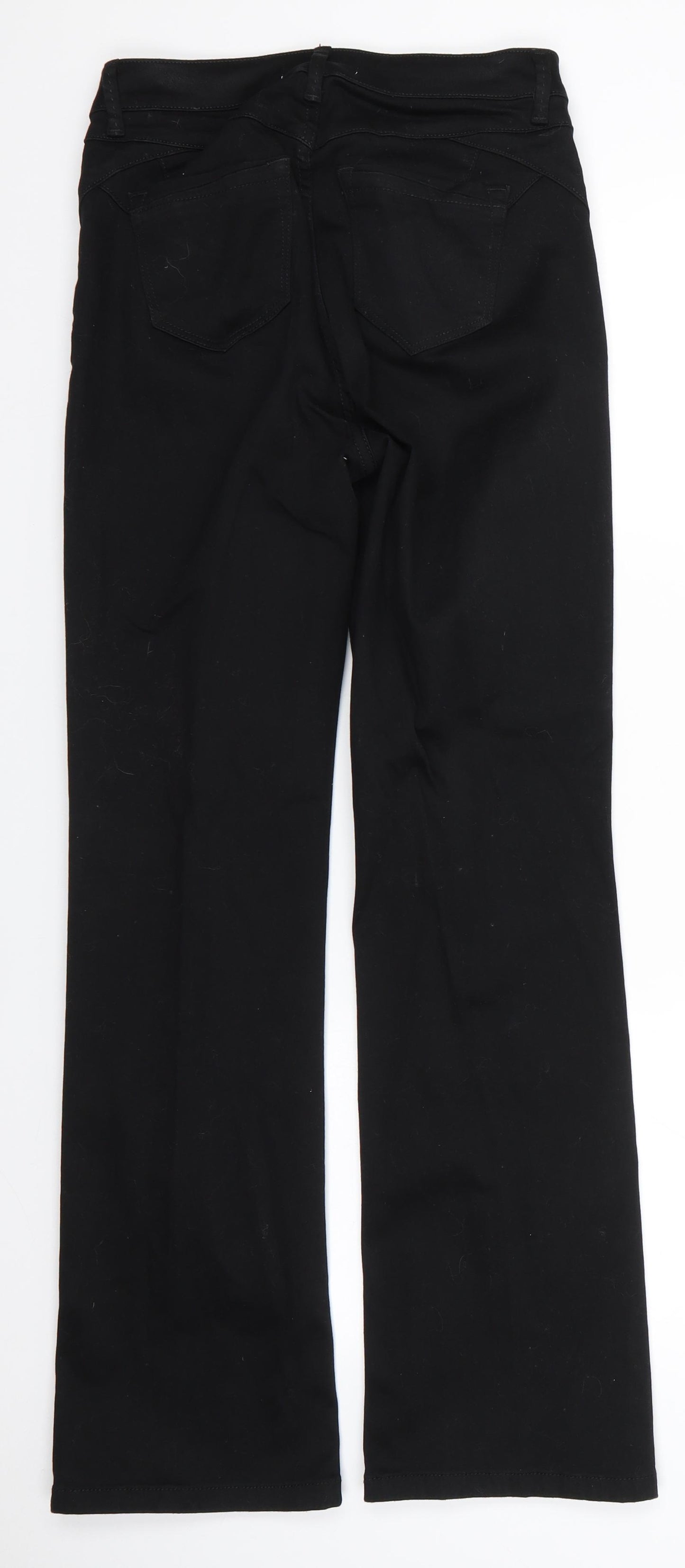 Marks and Spencer Womens Black  Cotton Bootcut Jeans Size 10 L30 in Slim