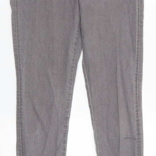 Divided Womens Grey  Cotton Skinny Jeans Size 12 L28 in Regular  - Mid grey Side Zip