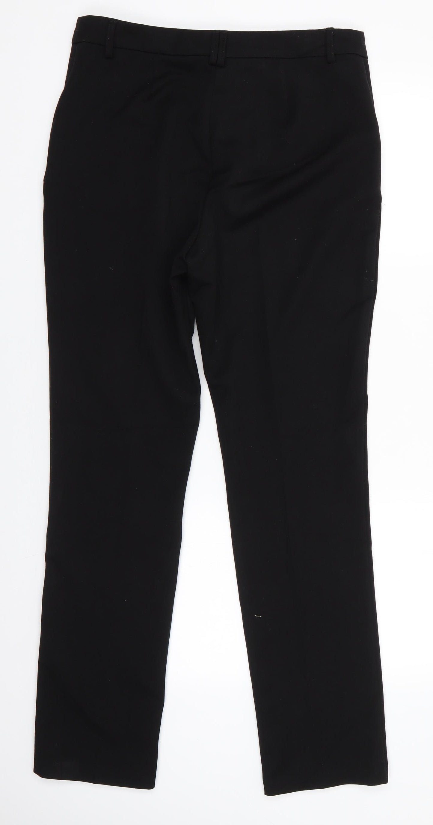 Marks and Spencer Womens Black  Polyester Trousers  Size 12 L30 in Regular  - Heavyweight