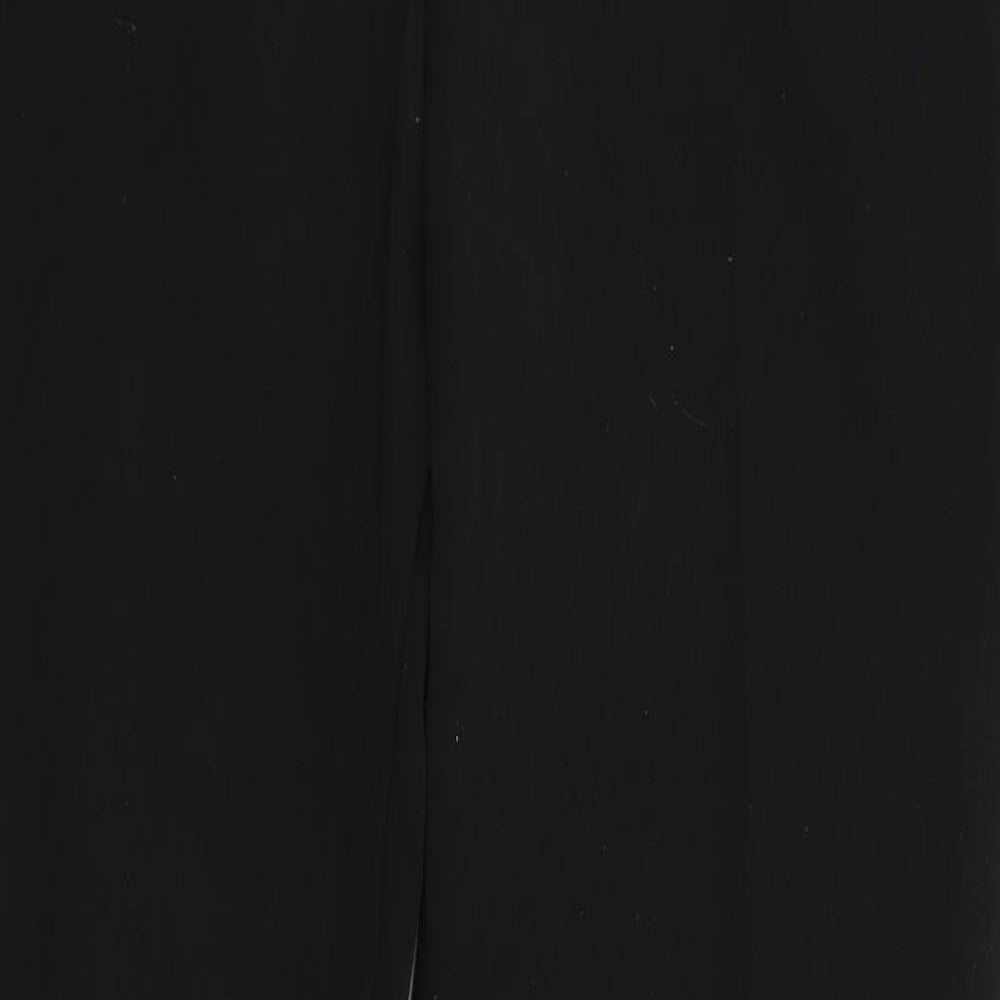Marks and Spencer Womens Black  Polyester Trousers  Size 12 L30 in Regular  - Heavyweight