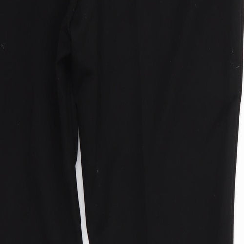 Marks and Spencer Womens Black  Polyester Trousers  Size 12 L30 in Regular  - Heavyweight