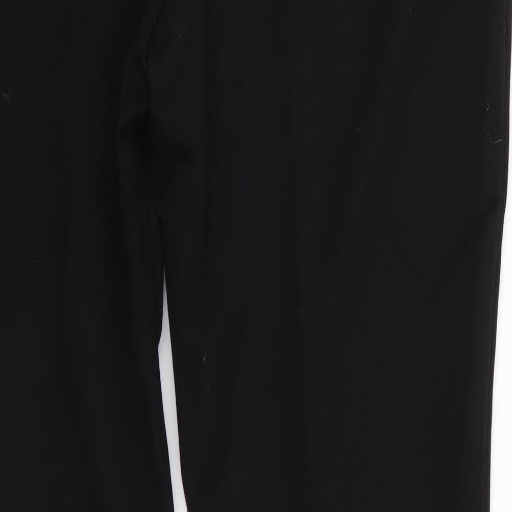 Marks and Spencer Womens Black  Polyester Trousers  Size 12 L30 in Regular  - Heavyweight