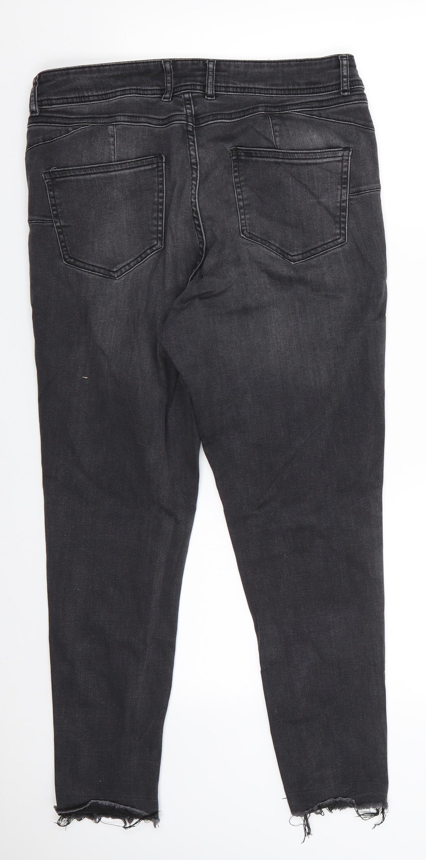 Florence and Fred Womens Black  Cotton Cropped Jeans Size 14 L25 in Regular