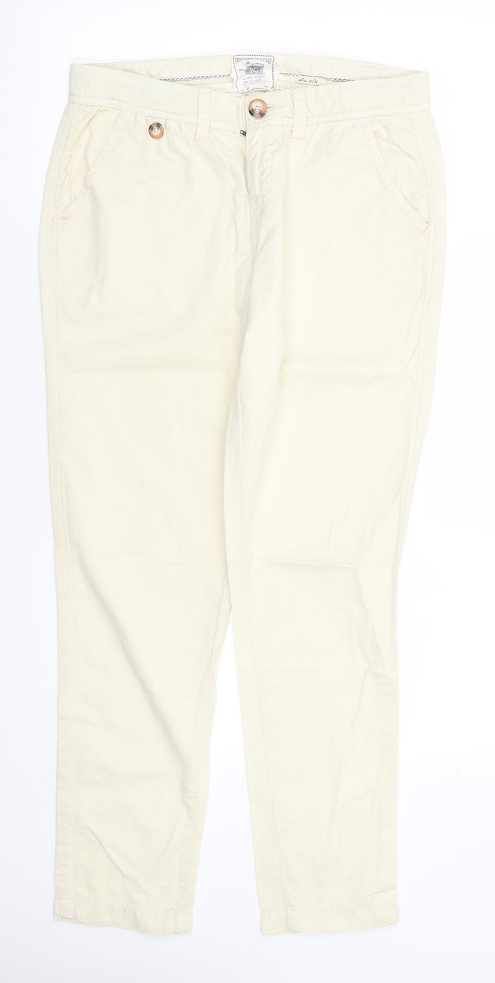 River Island Womens Yellow  Cotton Chino Trousers Size 10 L28.5 in Regular  - pale lemon yellow