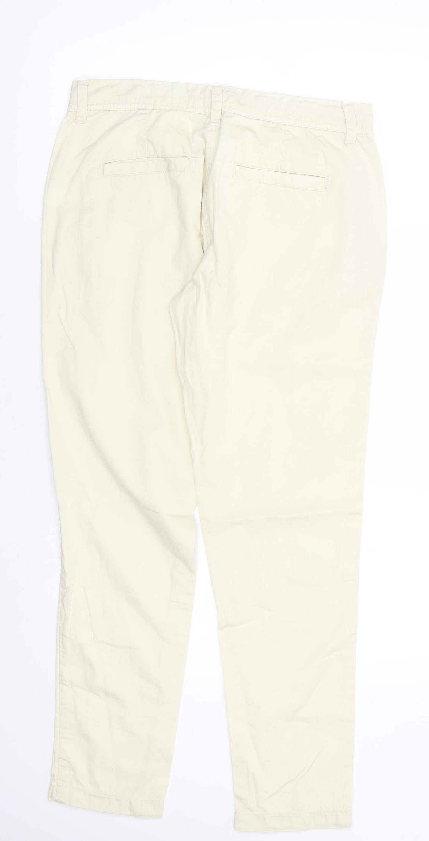 River Island Womens Yellow  Cotton Chino Trousers Size 10 L28.5 in Regular  - pale lemon yellow