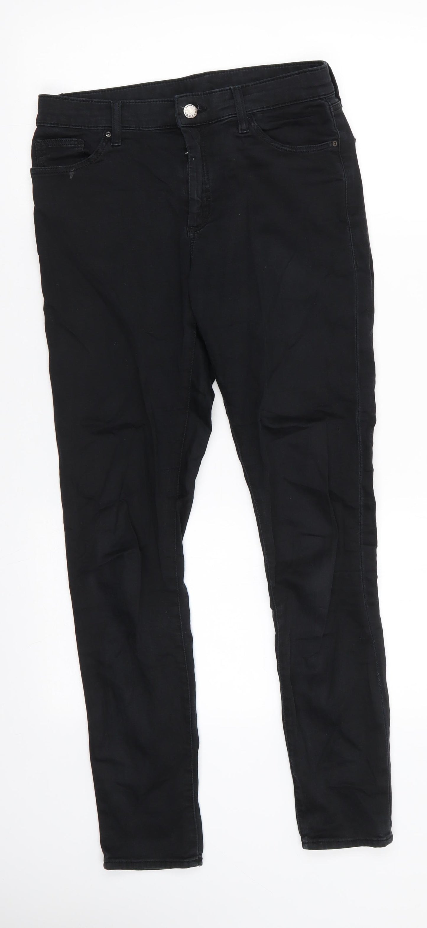 Topshop Moto Mens Black  Cotton Skinny Jeans Size 28 in L28 in Regular